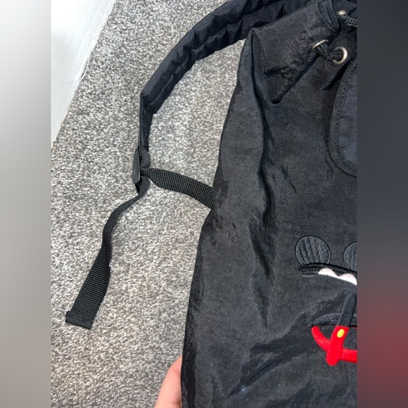 Vintage Walt Disney World Characters Backpack Drawstring Tote Bag Black - Picture 5 of 10